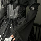 Bone Theater - Gothic Lolita Waist Corset Black Slimming Corset - image 4