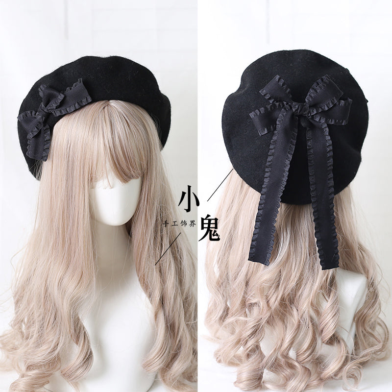 Sweet Bow Multicolors Lolita Wool Beret - image 4