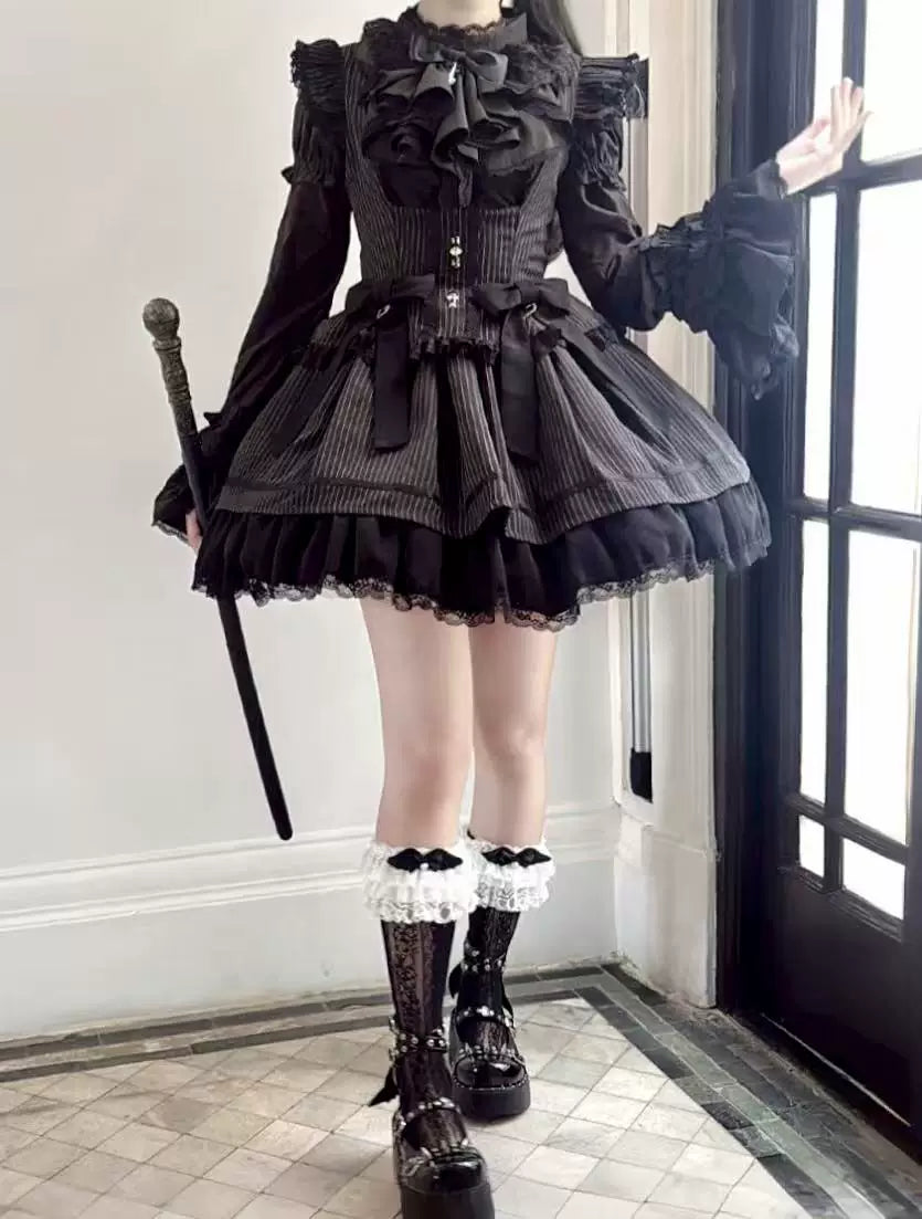 Gothic Lolita Shirt, Detachable Flared Sleeves - image 6