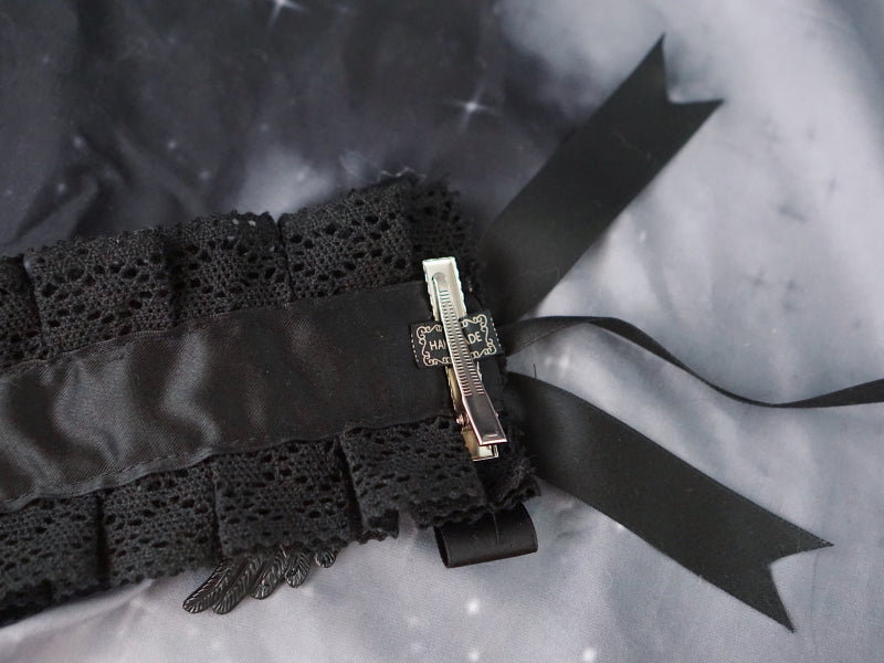 Black Wings Halloween Goth Lolita Hairband - image 19