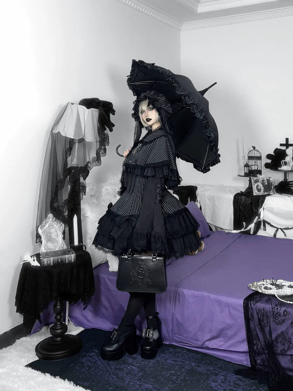 Bunny Fantasy Gothic Lolita JSK Dress and Princess Sleeve Shirt - image 27