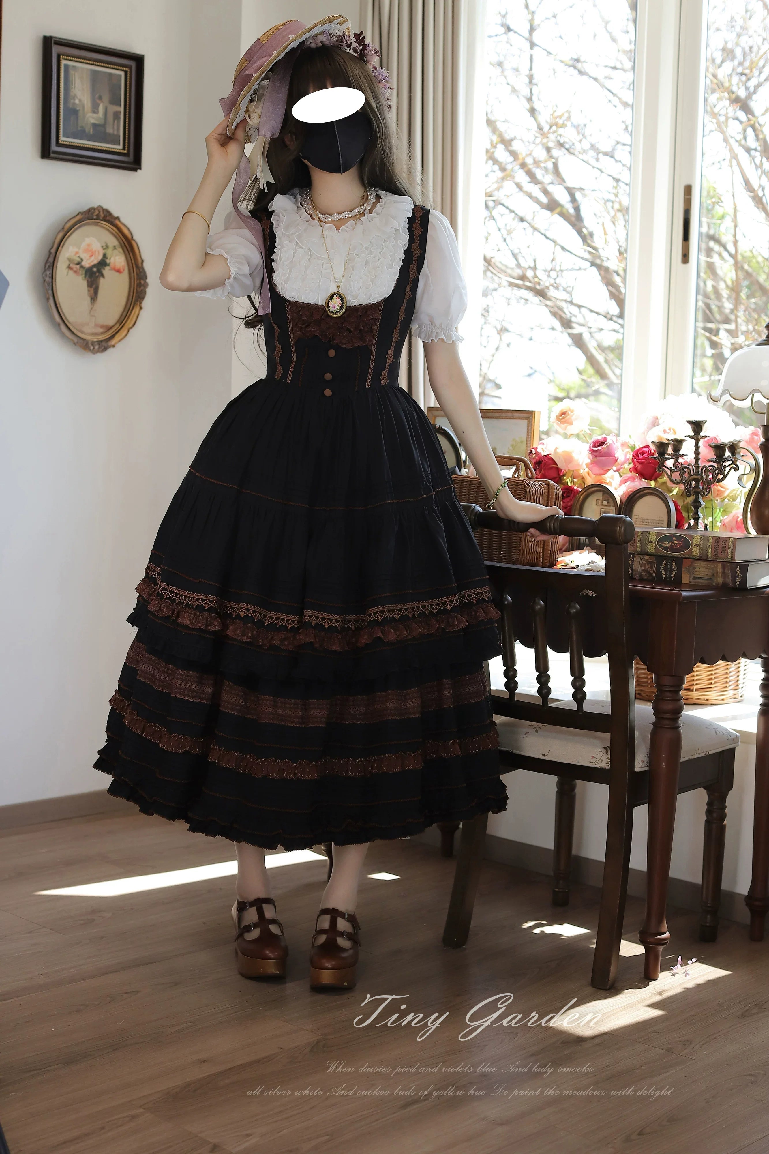 Marguerite Daisy - Classic Lolita Bust-supporting JSK Dress, Layered Lace - image 13