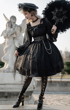Gothic Lolita High Waist Black Dress - image 13
