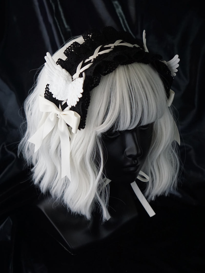 Black Wings Halloween Goth Lolita Hairband - image 8