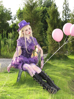 WONKA Gothic Lolita Purple Blouse and High Waist Shorts Set - image 5