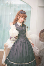 Rose Doll - Elegant Lolita Striped Fishbone Skirt - image 65