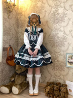 Plaid Petal Bunny - Old School Lolita Plaid OP Dress, Petal-shaped Hem - image 48