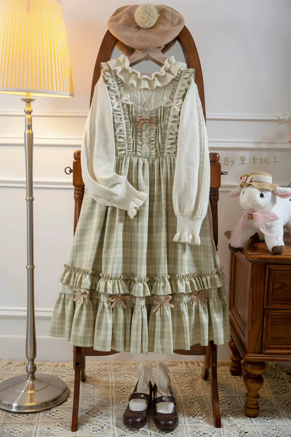 Green Fairy Tales Classic Plaid Plus Size Lolita JSK Dress - image 23