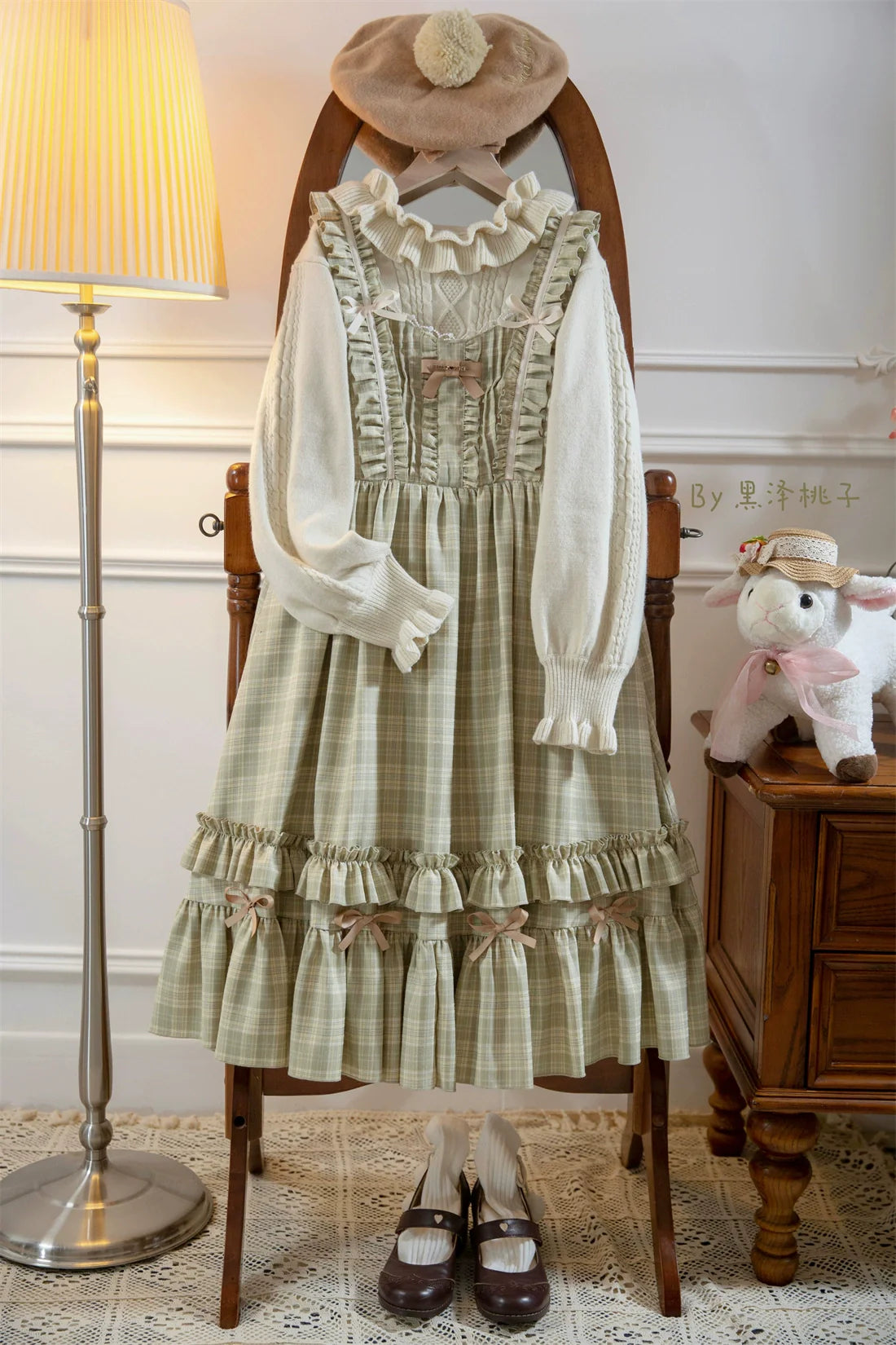 Green Fairy Tales Classic Plaid Plus Size Lolita JSK Dress - image 23