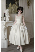 For Beloved - Classic Lolita Satin JSK Dress Set, Fishbone Waist - image 5