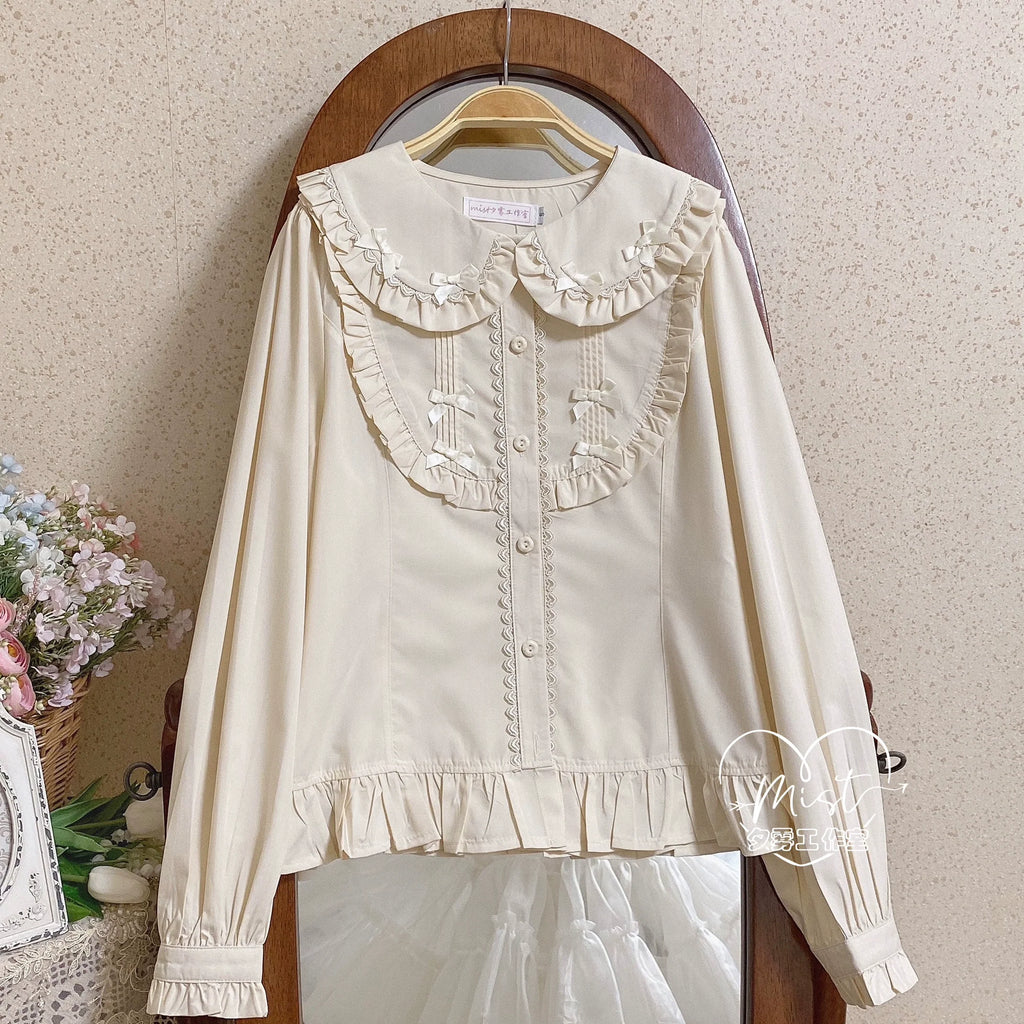 Sweet Lolita Blouse Doll Collar Shirt with Bubble Sleeves - image 33