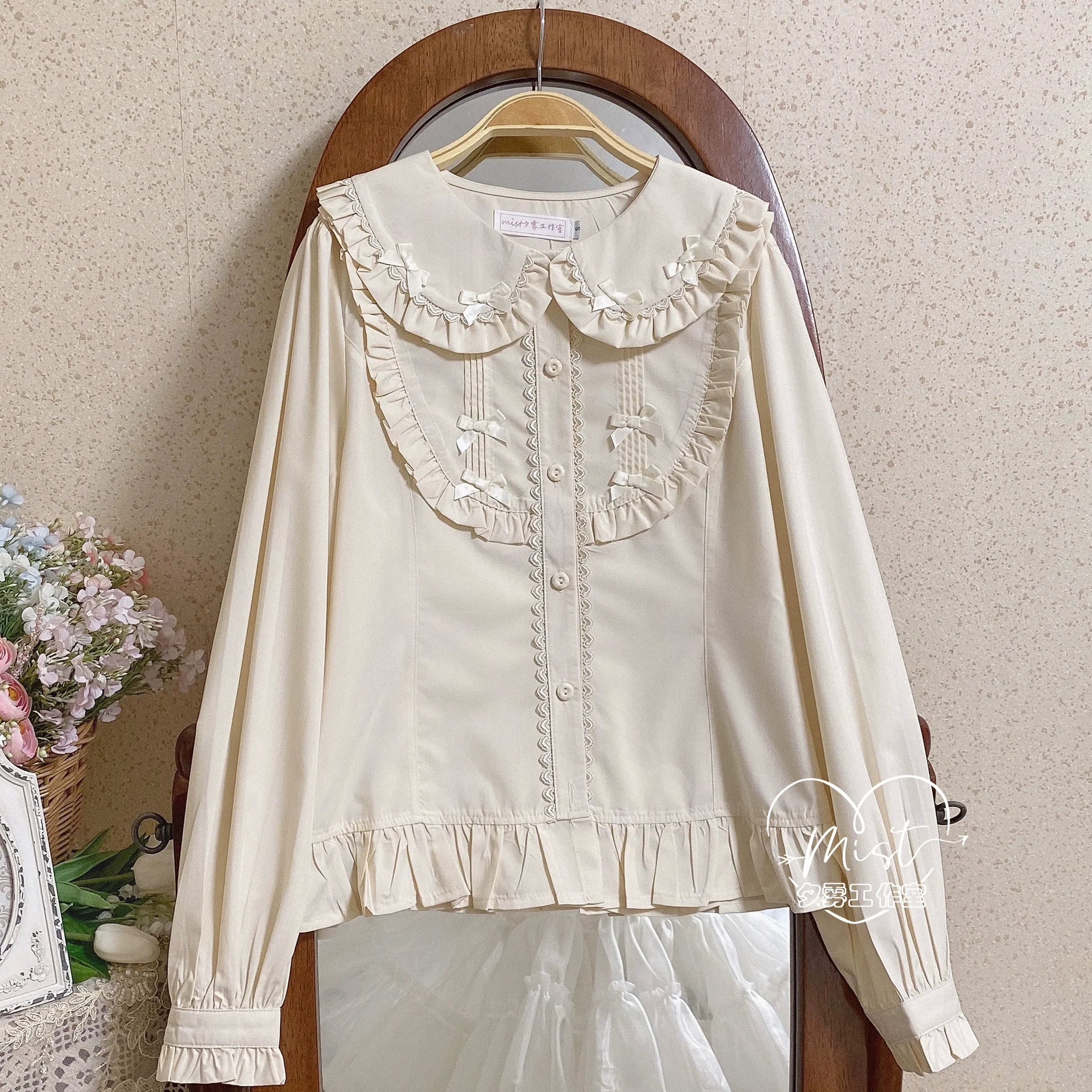 Sweet Lolita Blouse Doll Collar Shirt with Bubble Sleeves - image 33