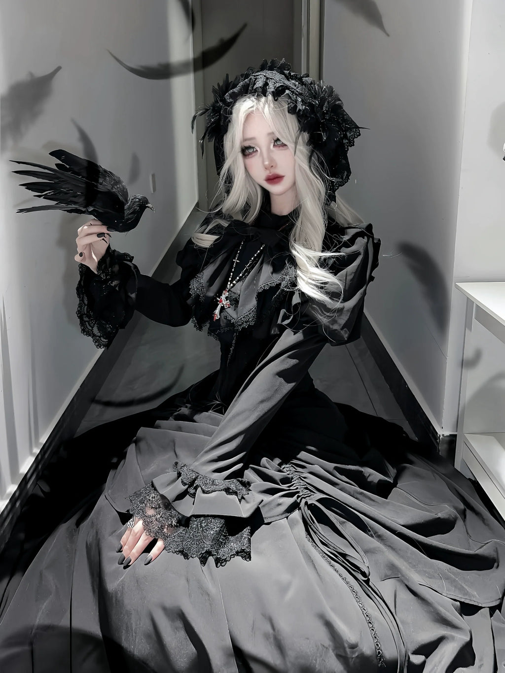 Gothic Fishbone Corset Lolita SK and Shirt Set - image 11