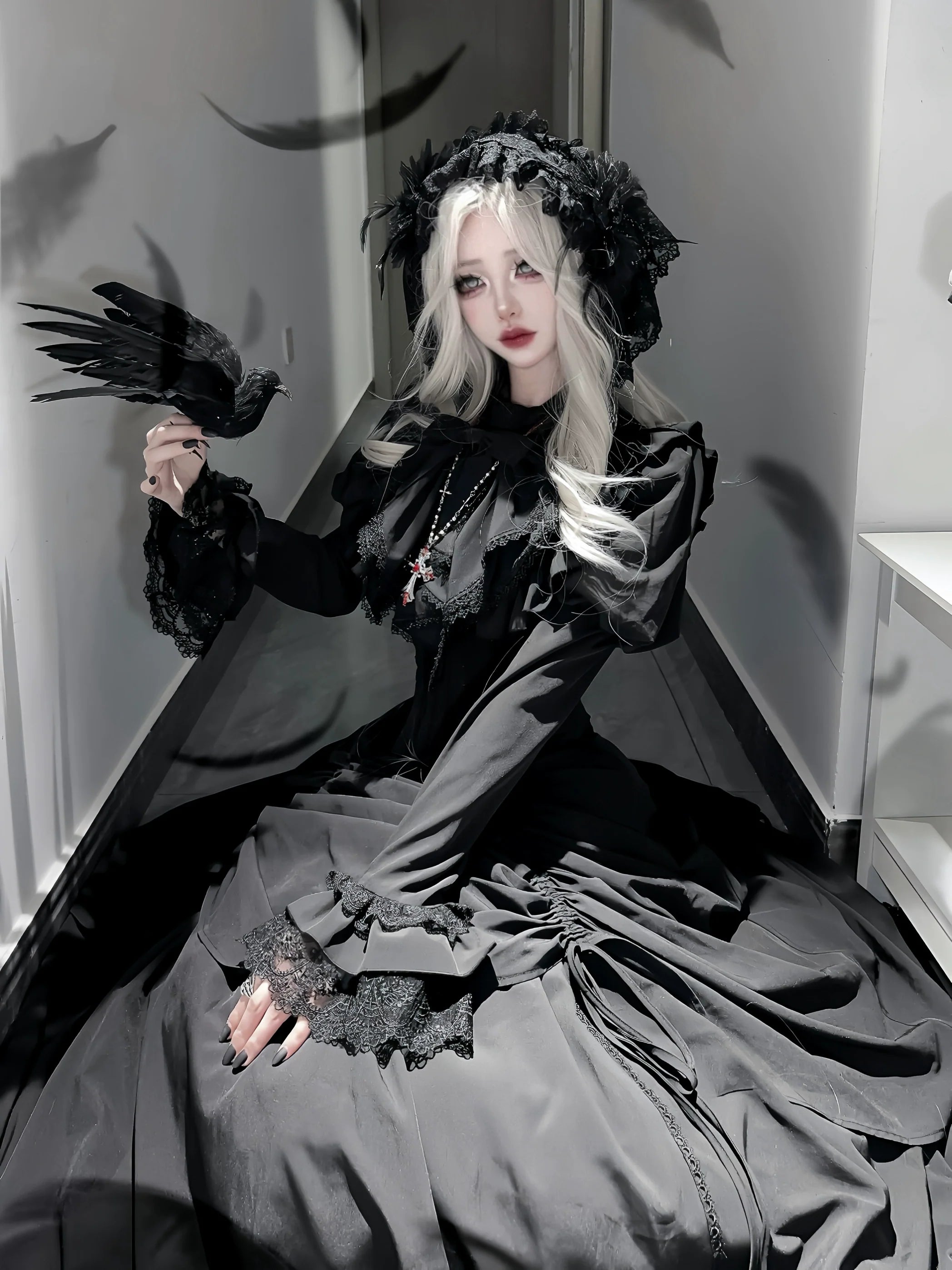 Gothic Fishbone Corset Lolita SK and Shirt Set - image 11