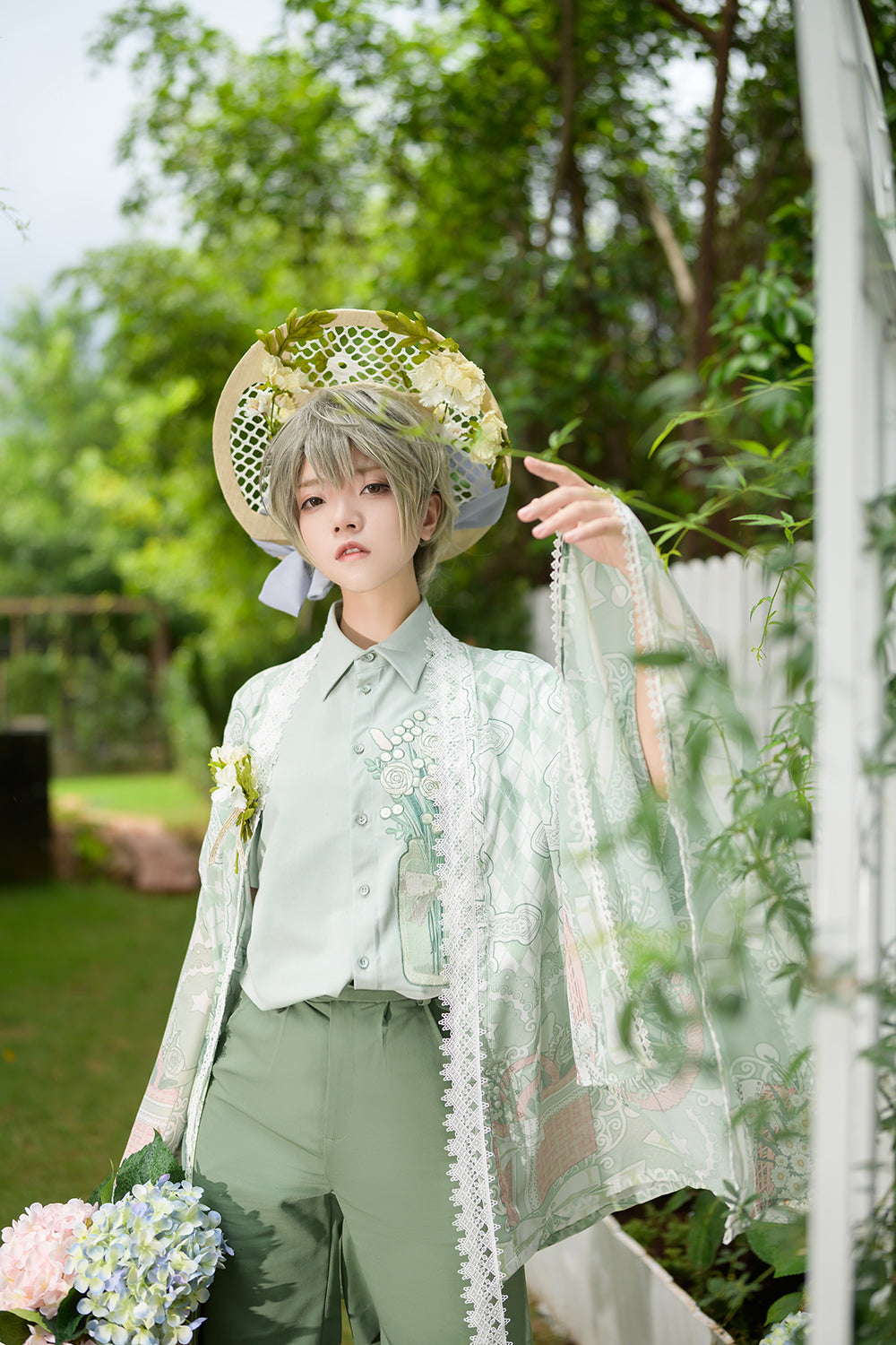 Limited Flowering Time - Ouji Lolita Green Prince Shorts - image 11