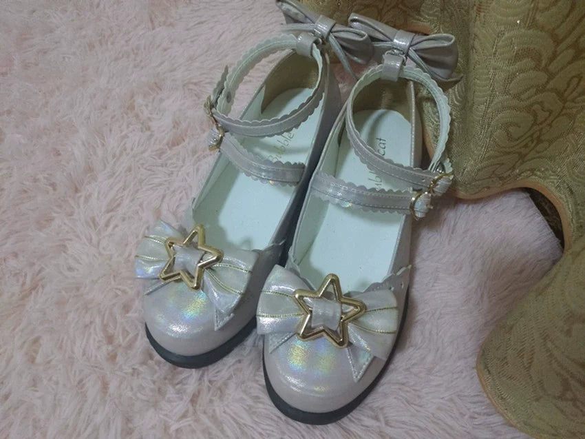 Dreamy Starry - Sweet Lolita Shoes Low Heel Bow Shoes - image 18