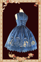 Cinderella Velvet Classic Lolita JSK Dress with Princess Embroidery - image 4