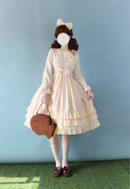 Nerry - Sweet Lolita Embroidered OP Dress Multicolors - image 4