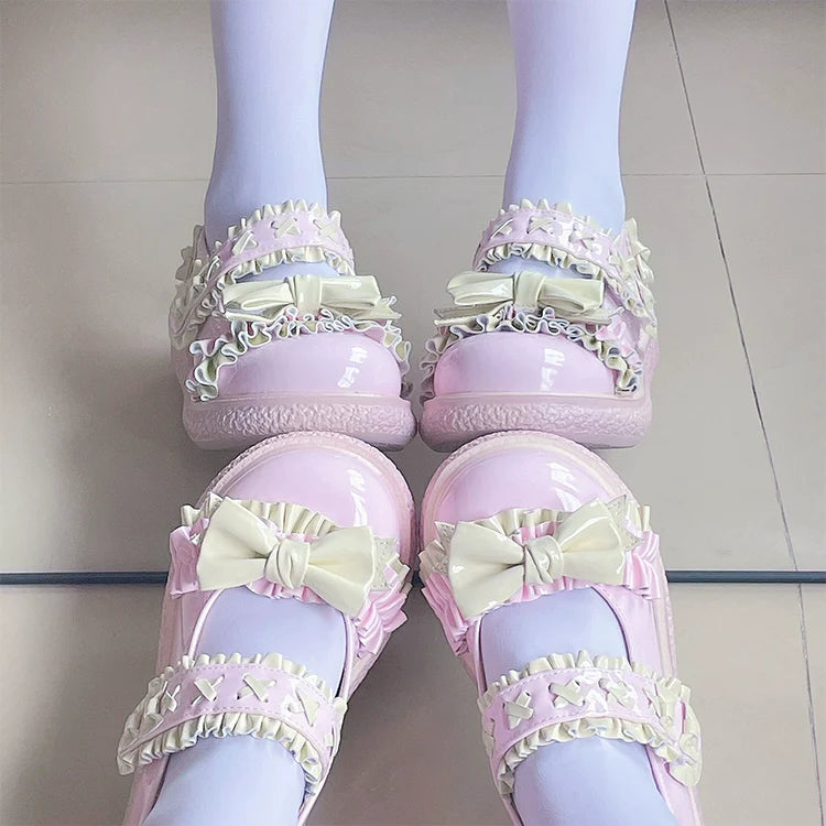 Cute Bow Candy-Colored Lolita Flat Shoes - image 26