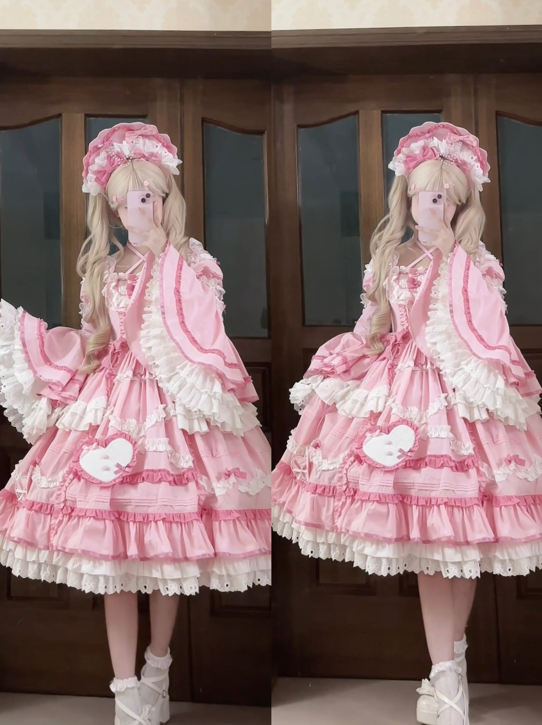 Audelia - Plus Size Sweet Lolita OP with Halter Neckline and Accessories - image 13