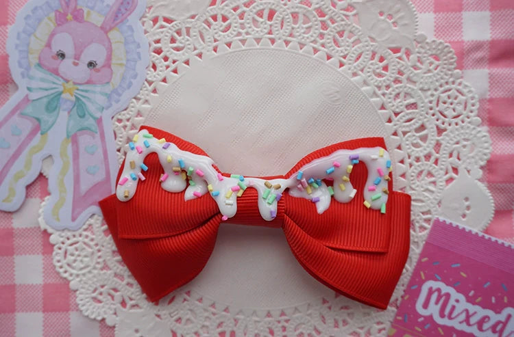 Handmade Sweet Lolita Cream Cake Bow Hair Clip - image 17