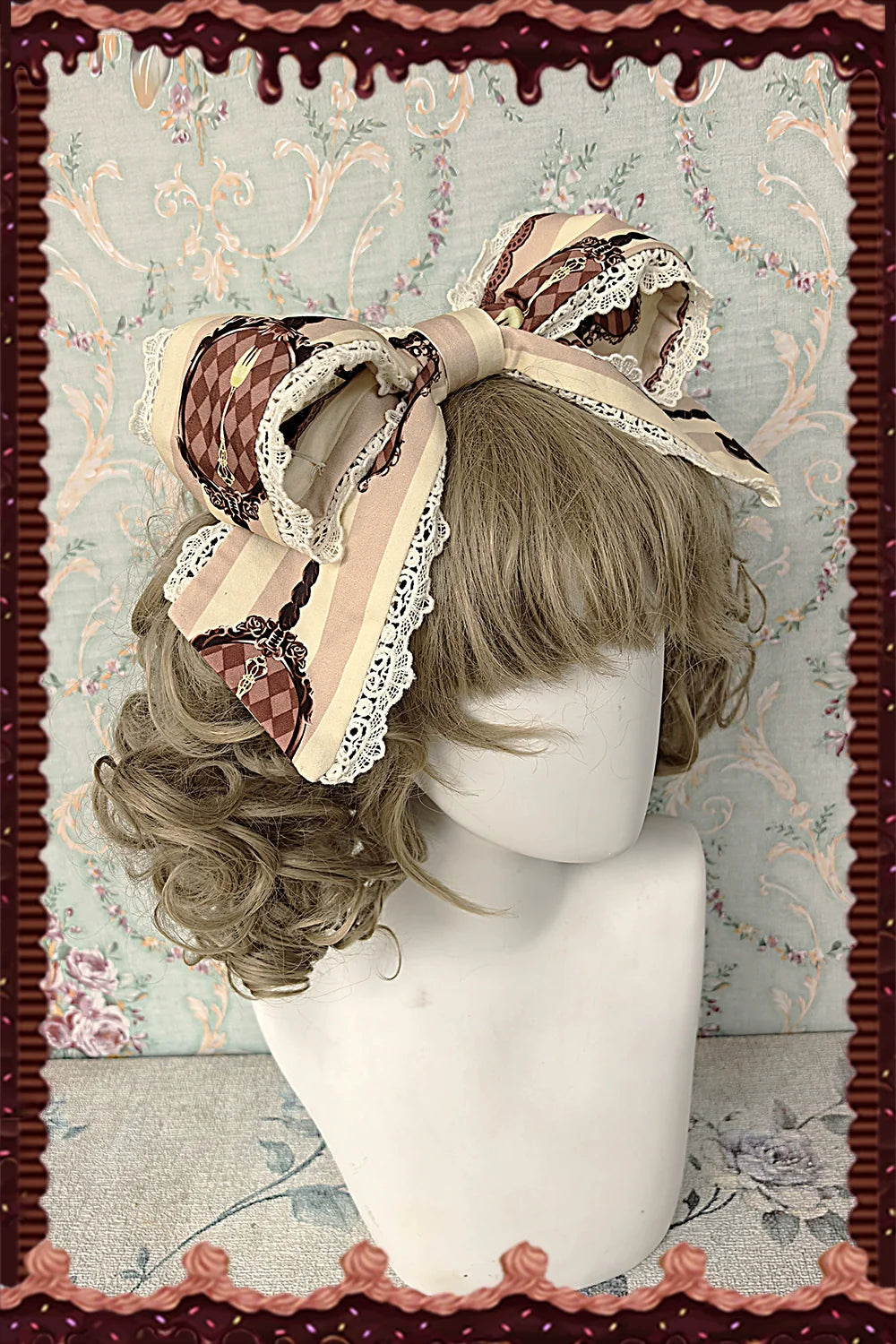 Chocolate Carousel - Peter Pan Collar Old School Lolita JSK Dress, Carousel Print and Accessories - image 24