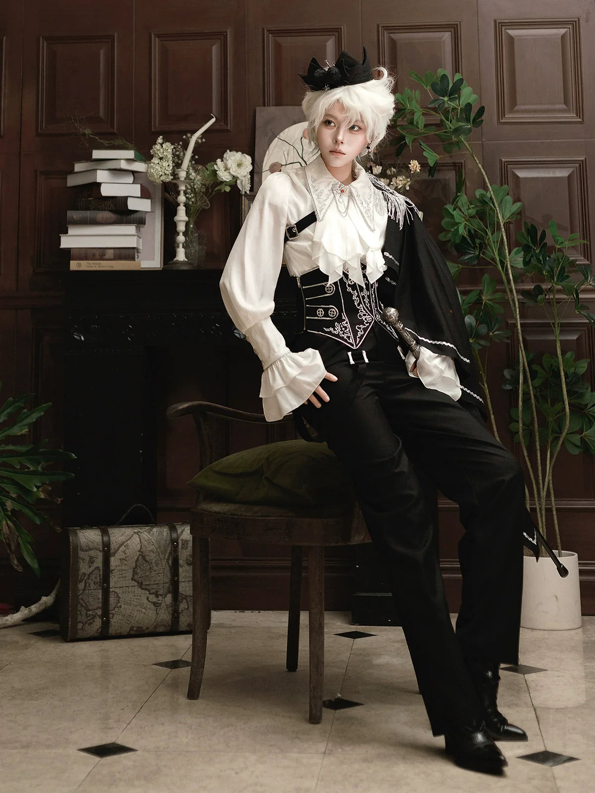 Ouji Lolita Pants Set, Detachable Jabot & Shawl - image 12
