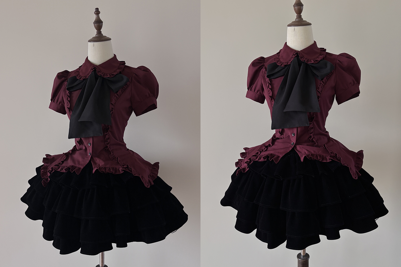 Lilith - Gothic Lolita Short-Sleeve Shirt with Detachable Tie - image 6