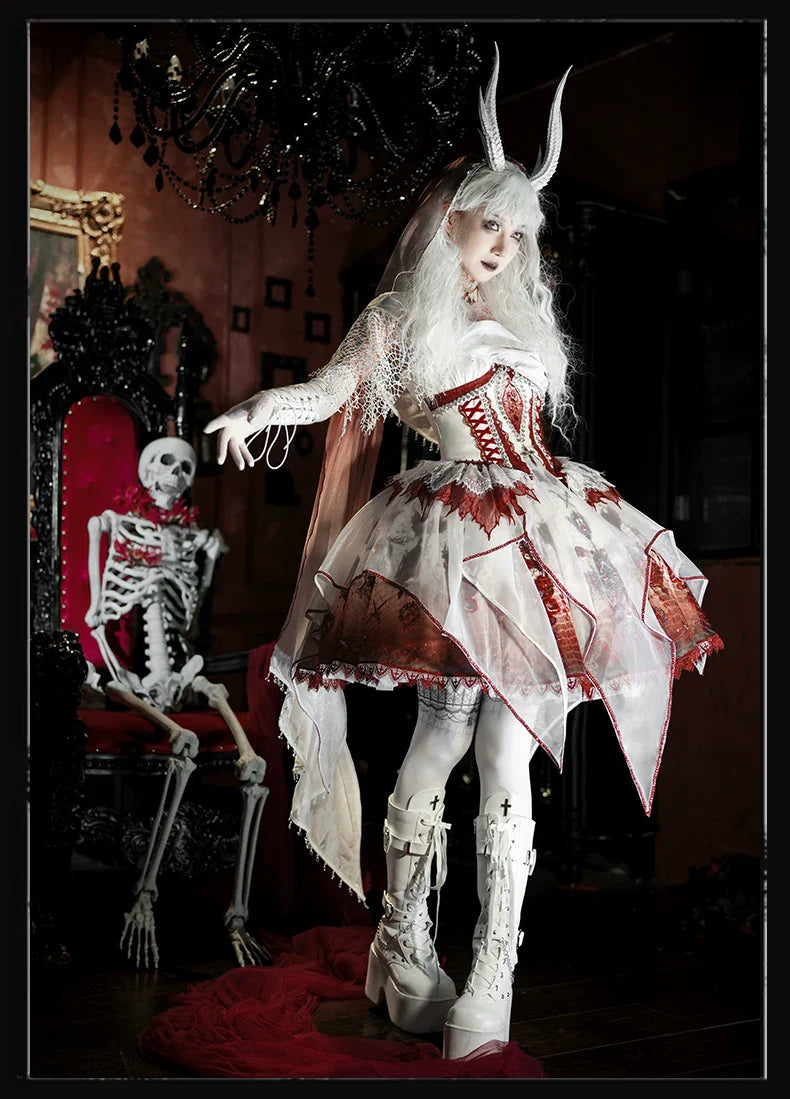 Bone Dragon - Gothic Lolita Corset JSK Dress Set with Embroidery - image 38