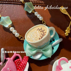 Old School Lolita Beaded Necklace, Coffee Cup Pendant - image 6