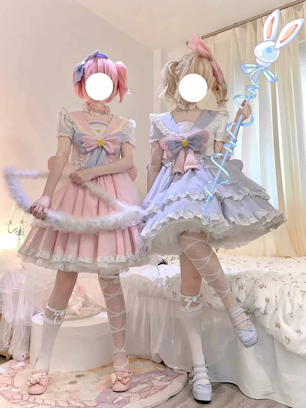 Sweet Lolita OP Dress Navy Collar Pastel Tiered Dress - image 10