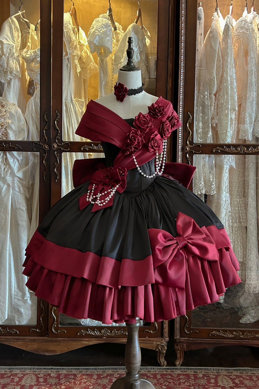Treasure Chest Rose Lolita Red Dress - image 1