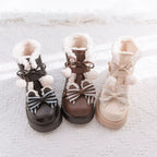 Milk Bear - Winter Lolita Shoes Thick Sole Fleece Snow Boots - image 1