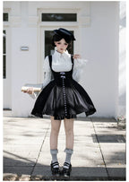 Monochrome Sonata - Classic Lolita Bust-supporting JSK Set, Piano Inspired - image 19