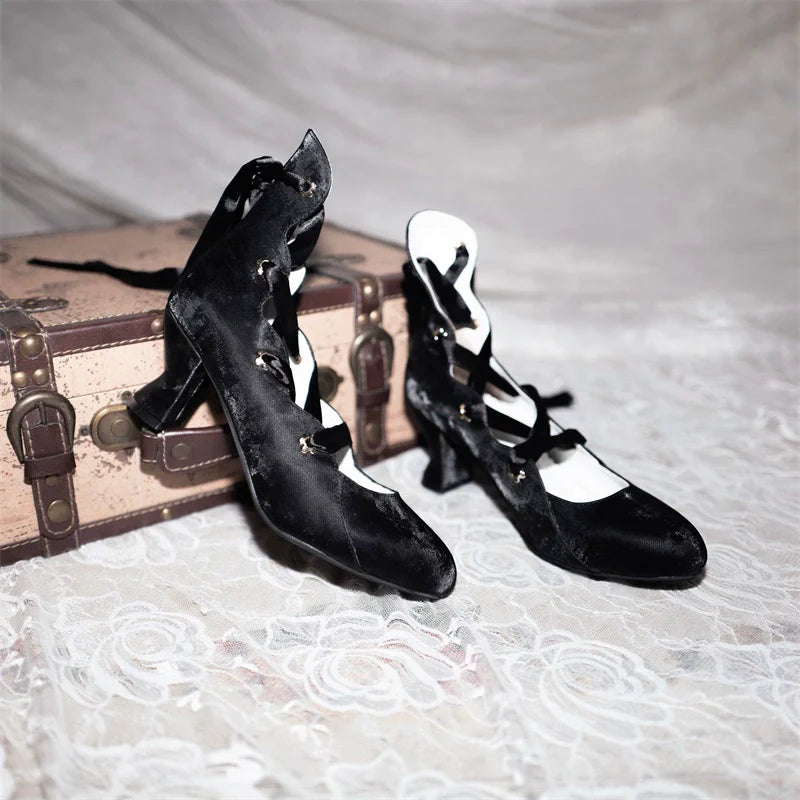 Forbidden Dance Velvet Lolita Shoes with Lace-Up Straps - image 11