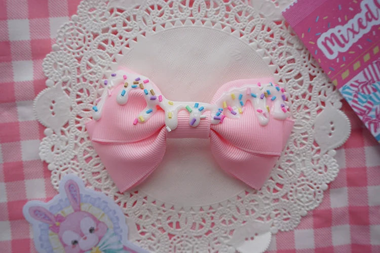 Handmade Sweet Lolita Cream Cake Bow Hair Clip - image 14