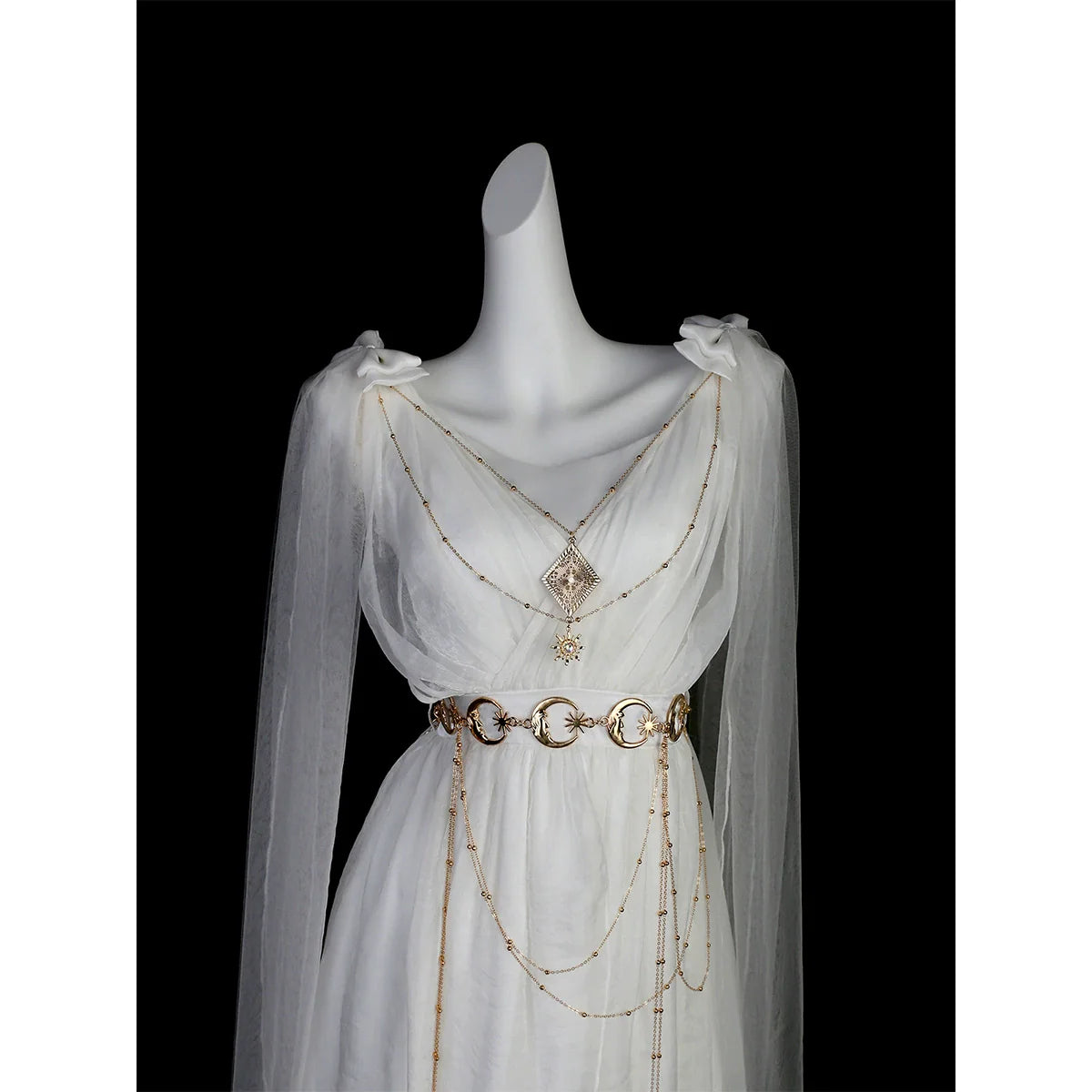 Divine - Elegant Greek Mythology Style Lolita JSK Irregular Hem White JSK Dress - image 4