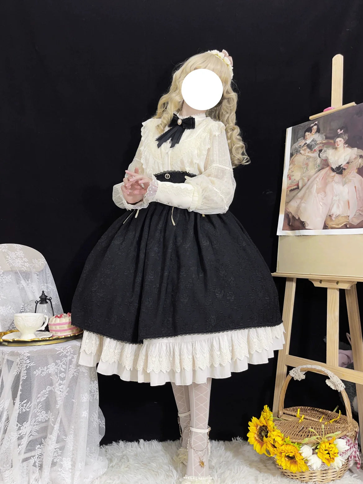 The Heart of the Rose - Elegant Retro Lolita Skirt High Waist SK Blouse - image 3