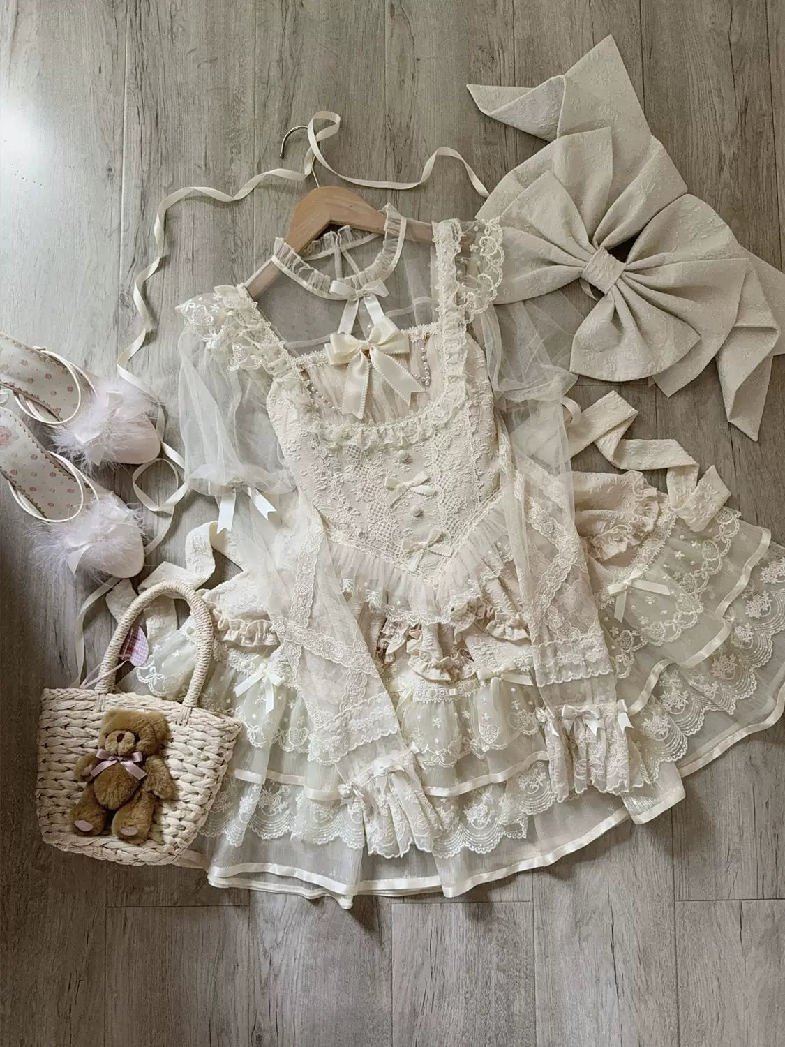 Ballet Dream - Sweet Lolita JSK Dress, Petal-like Layered Skirt - image 18