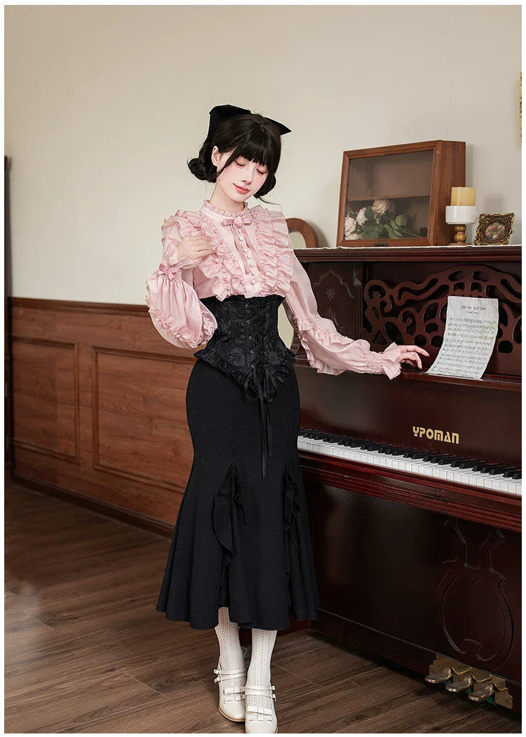 Blake - Boning Gothic Lolita Mermaid Skirt, Lifted-hem SK and Accessories - image 14