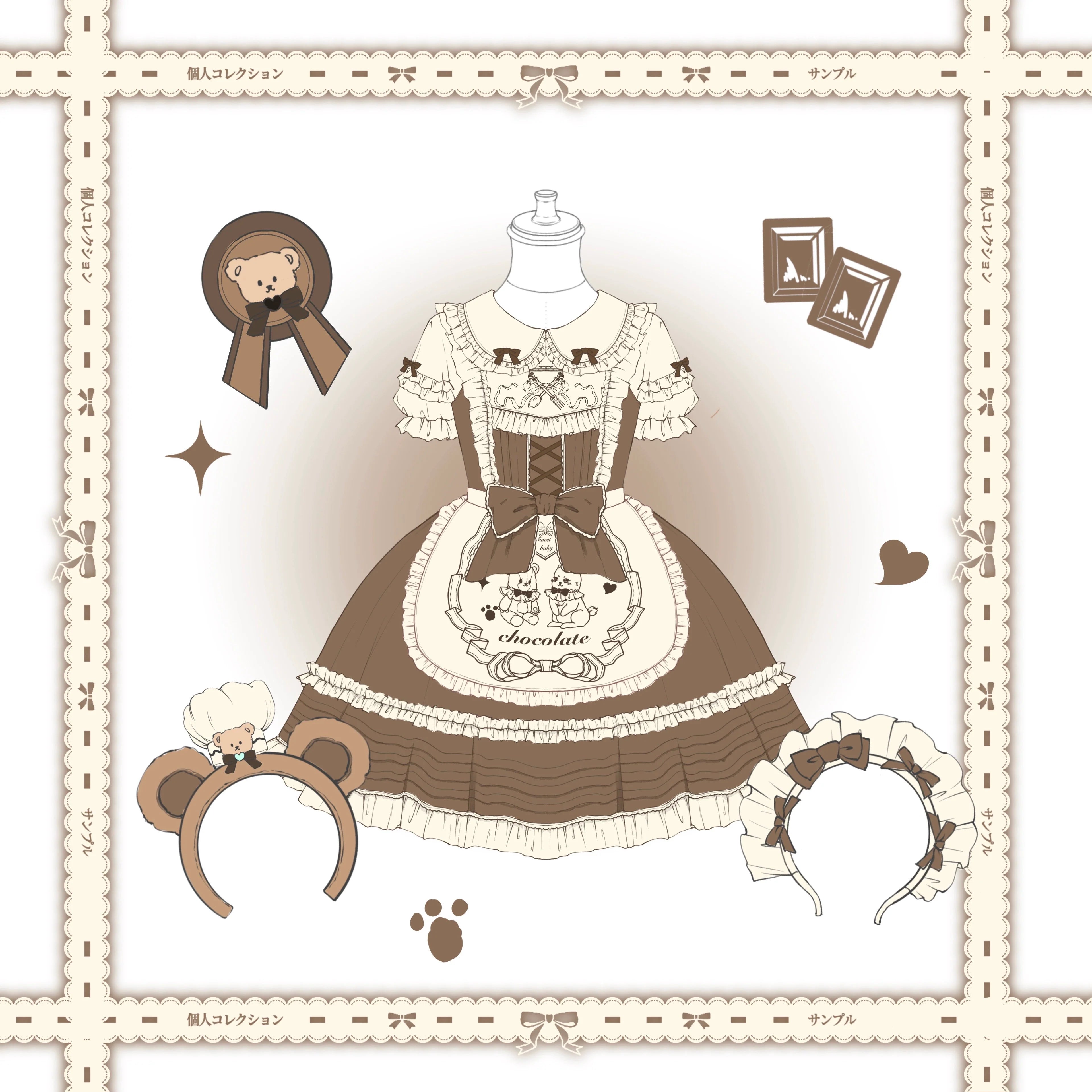 Sweet Layered Cake - Sweet Lolita JSK with Detachable Apron - image 17