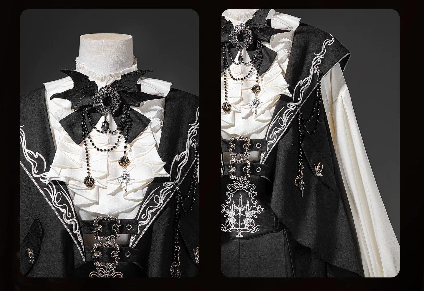 Bunny Ear Meteorite - Embroidered Ouji Lolita Set, Hooded Vest - image 5