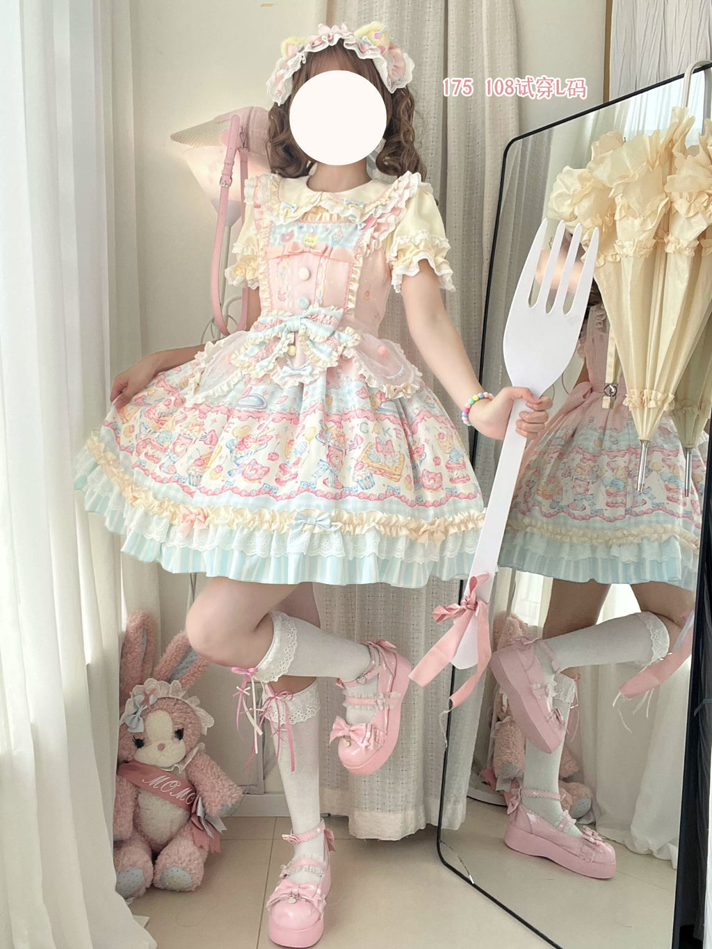 Sweet Cat Fruit Candy - Sweet Lolita Dessert Printed JSK Dress, Bows & Ruffles and Accessories - image 22
