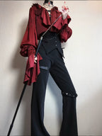 Ouji Lolita V-Line Backless Blouse & Slight Flare Pants - image 14