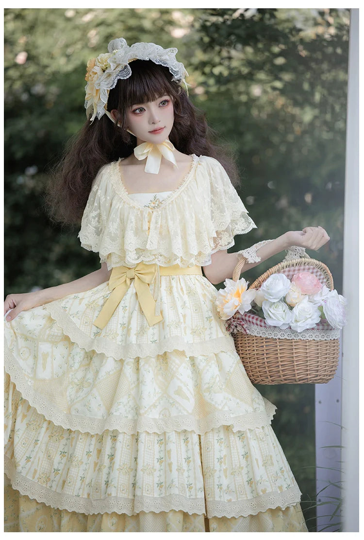 Letter and Poetry Sunflower Matters - Country Lolita JSK Embroidered Printed Lolita Dress and Accessories - image 6