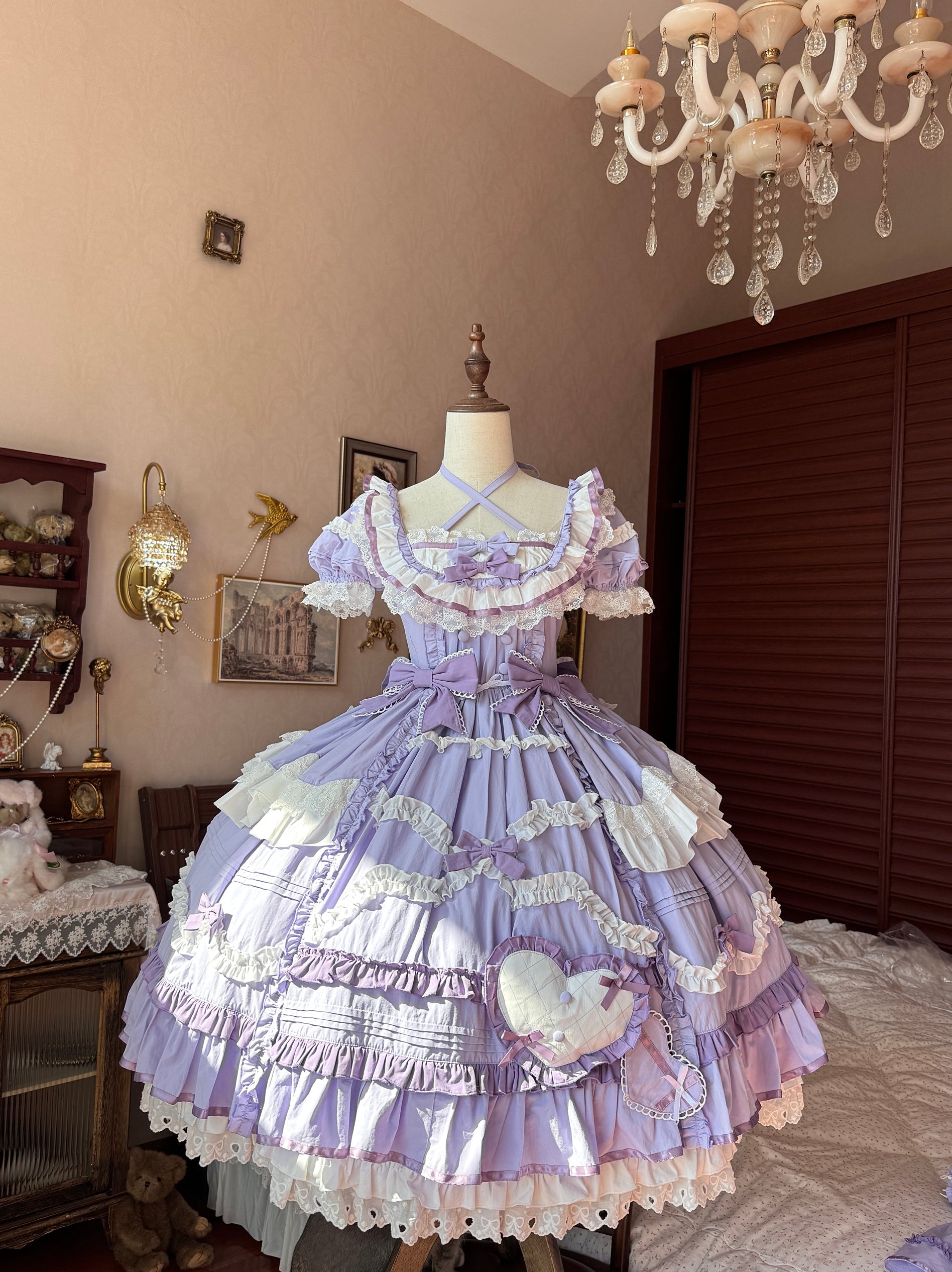 Audelia - Plus Size Sweet Lolita OP with Halter Neckline and Accessories - image 15