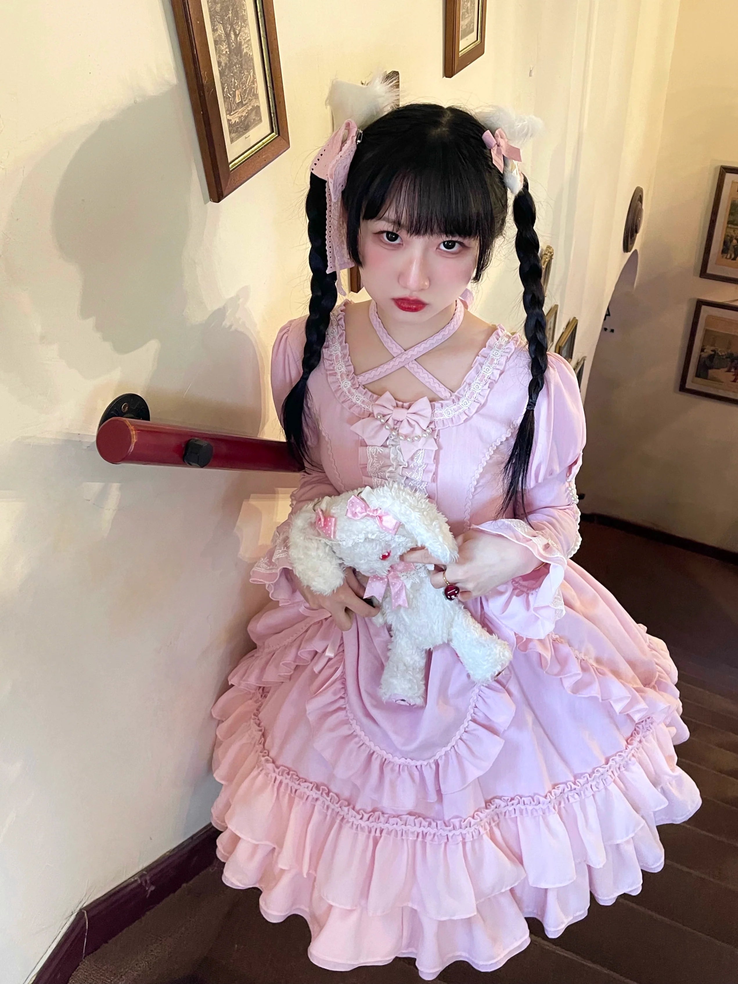 Black Lolita Doll OP/JSK with Adjustable Elasticity - image 5