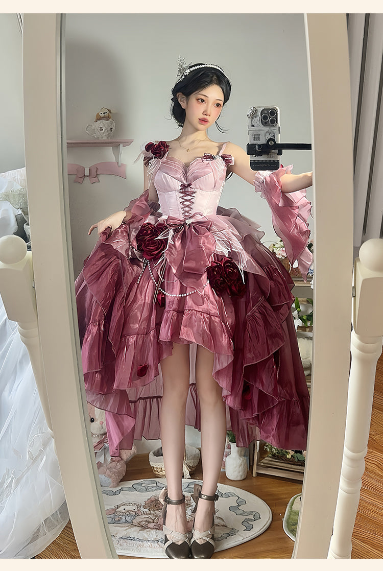 Swan Wonderland - Fairy Lolita JSK with High-Low Hem - image 2