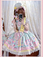 Macaron - Printed Sweet Lolita OP Dress and Old School JSK - image 15
