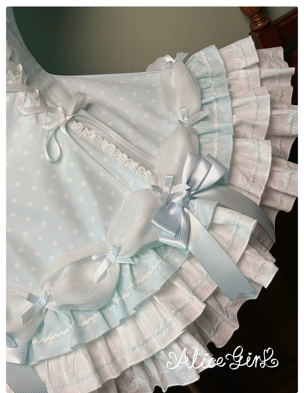 Old School Lolita Halter Neck OP Dress, Polka Dot Accent - image 43